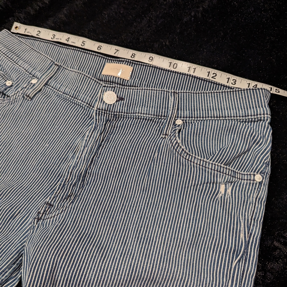 MOTHER slightly distressed pinstripe jeans size 30 - Picture 5 of 11